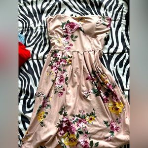 Strapless flower dress